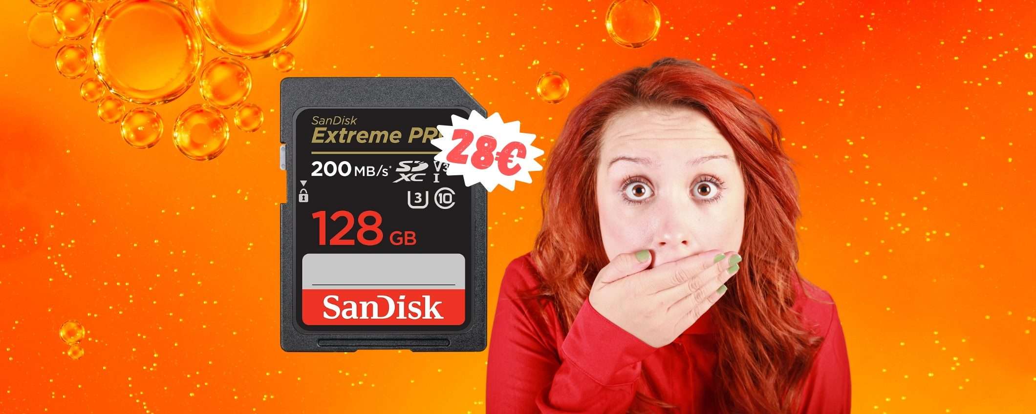 SanDisk Extreme PRO: scheda SD da 128GB fino a 200 MB/s a 28€