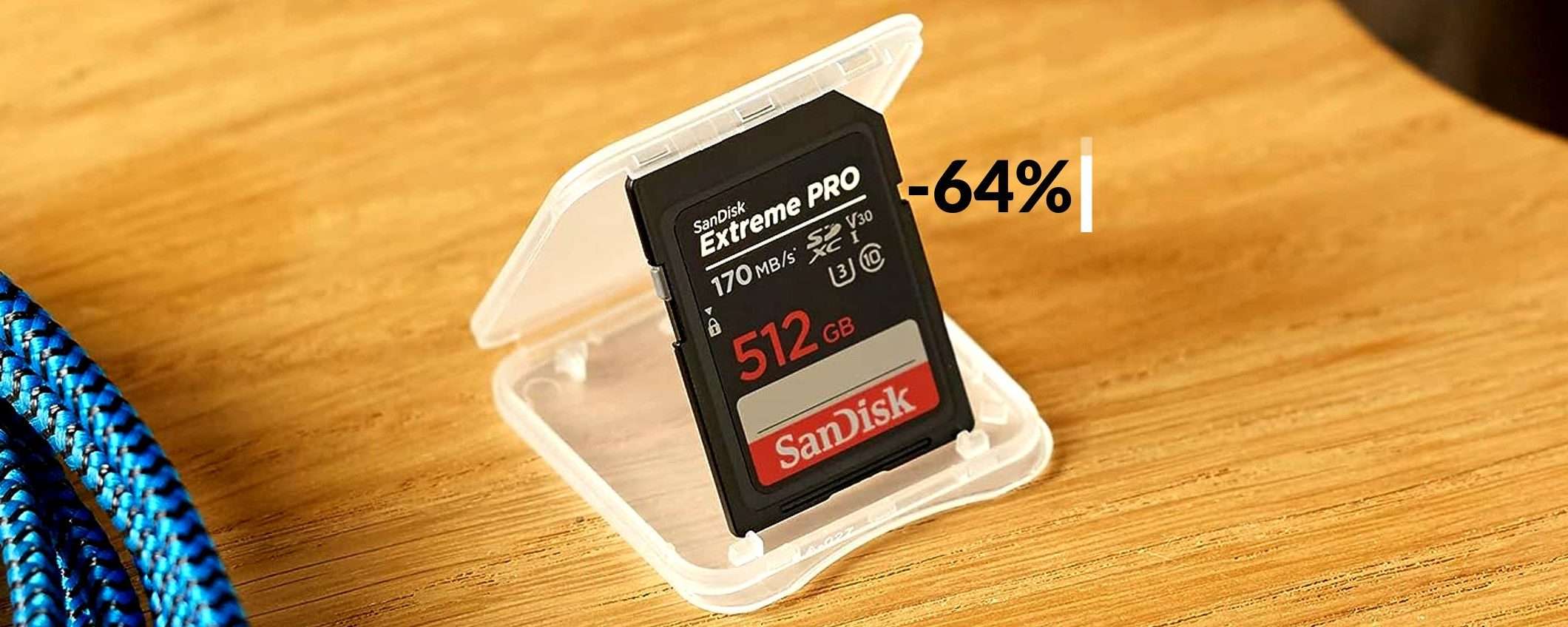 Scheda SD 512GB, memoria interminabile a prezzo disintegrato