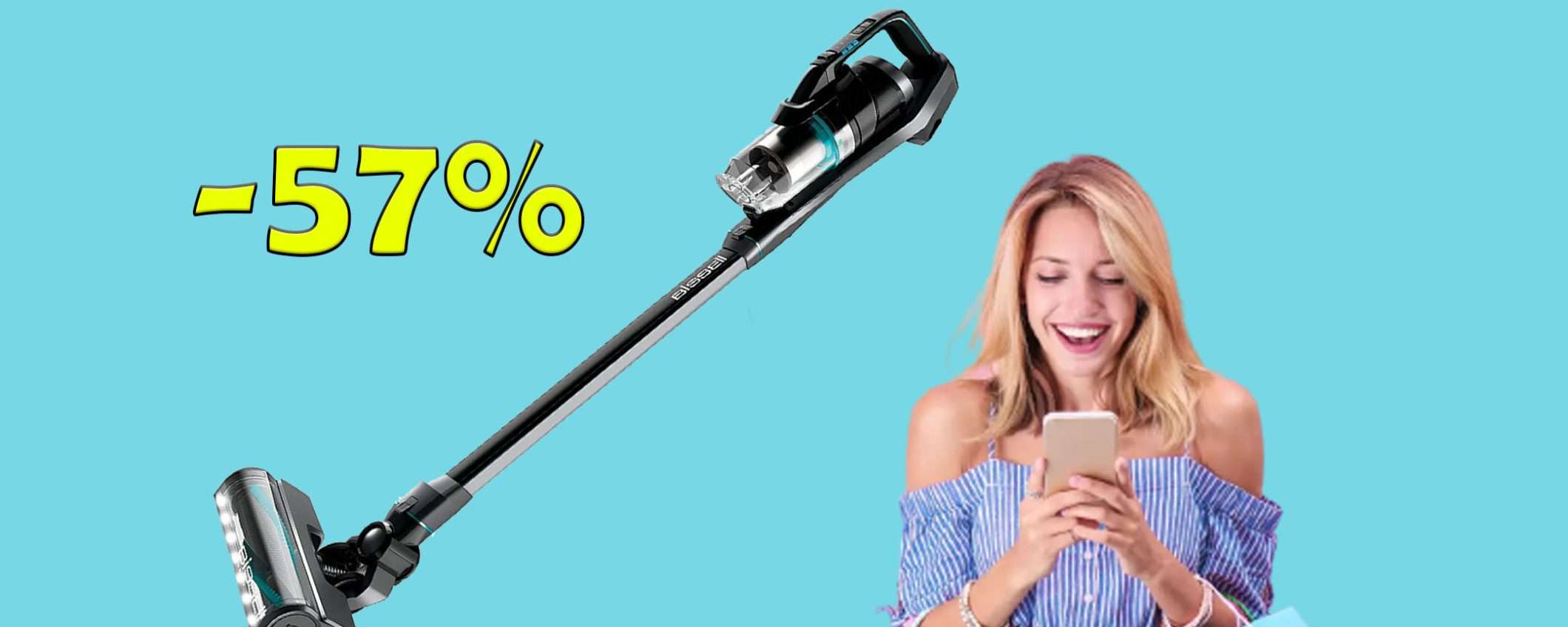Scopa elettrica senza fili Bissell potentissima: sconto BOMBA del 57% Scopa elettrica senza fili Bissell potentissima: sconto BOMBA del 57%