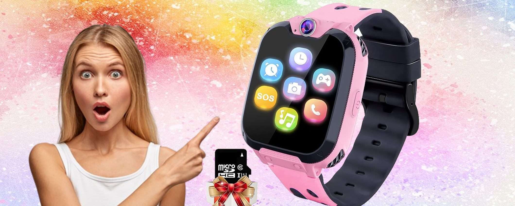 Smartwatch per bambini con giochi e fotocamera in sconto del 37% Smartwatch per bambini con giochi e fotocamera in sconto del 37%