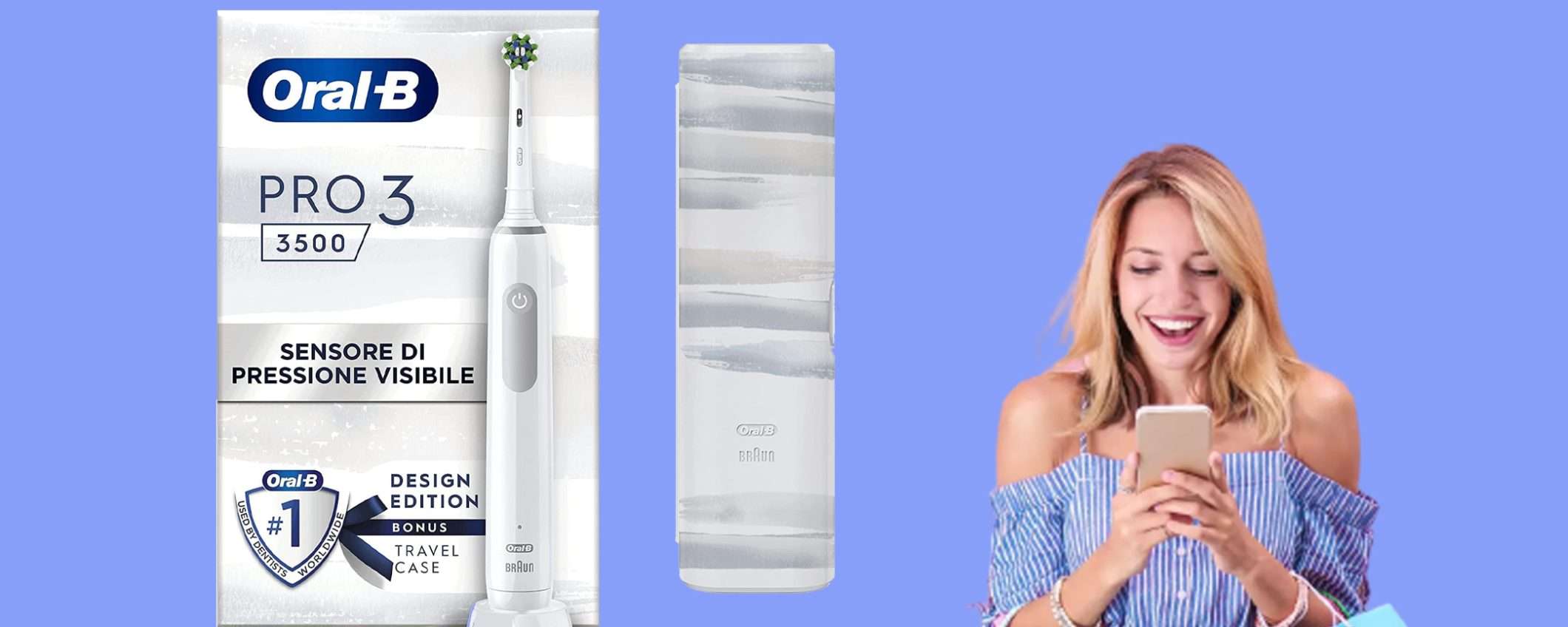 Spazzolino elettrico Oral-B Pro 3 3500N in sconto BOMBA (-42%)