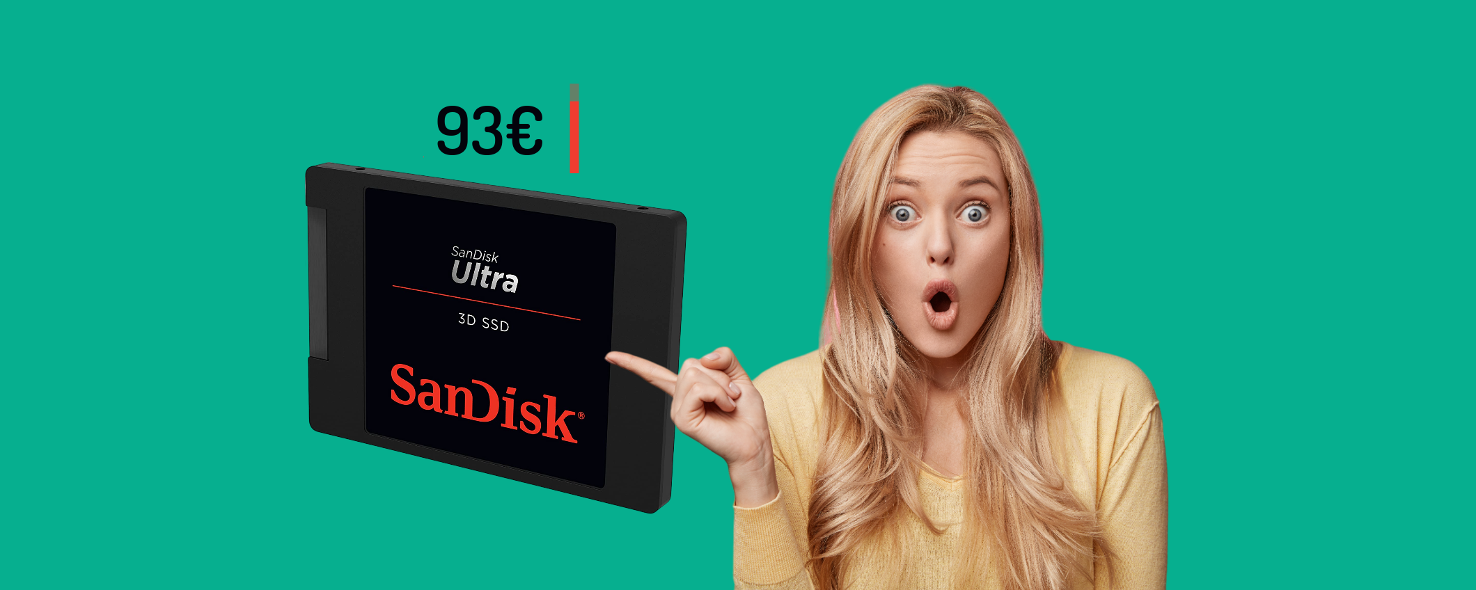 SSD SanDisk 1TB: il prezzo PRECIPITA sotto i 100€, è un AFFARE