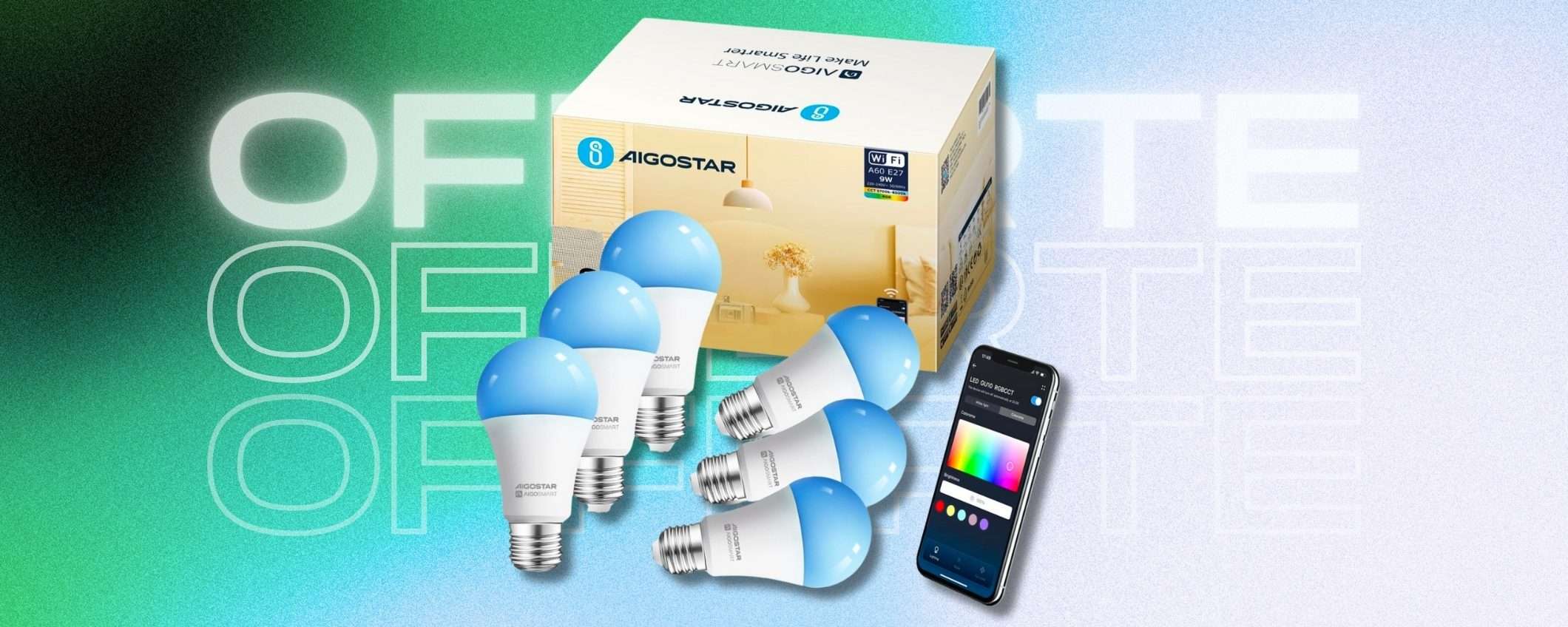 Lampadine SMART LED RGB a 4€ ciascuna: imperdibili in offertona Lampadine SMART LED RGB a 4€ ciascuna: imperdibili in offertona