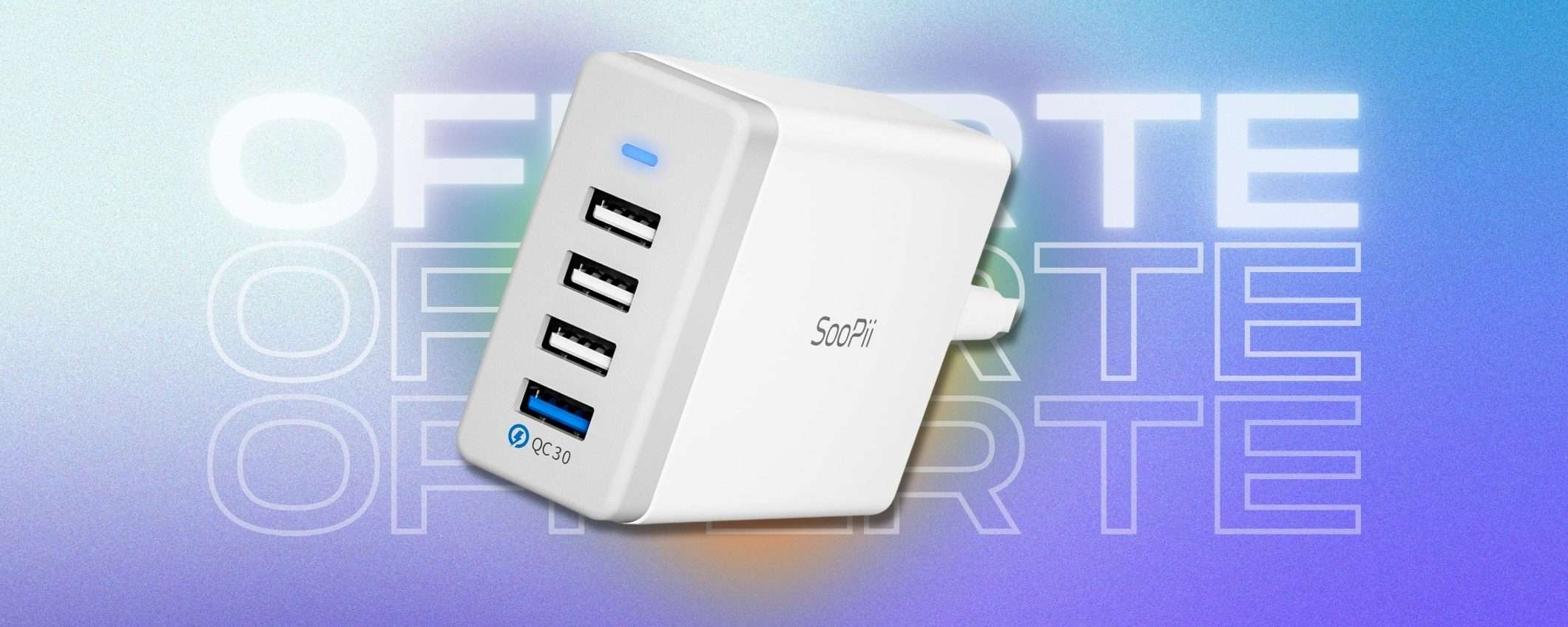 Stazione di Ricarica USB da 40W: una presa, 4 dispositivi sempre TOP Stazione di Ricarica USB da 40W: una presa, 4 dispositivi sempre TOP