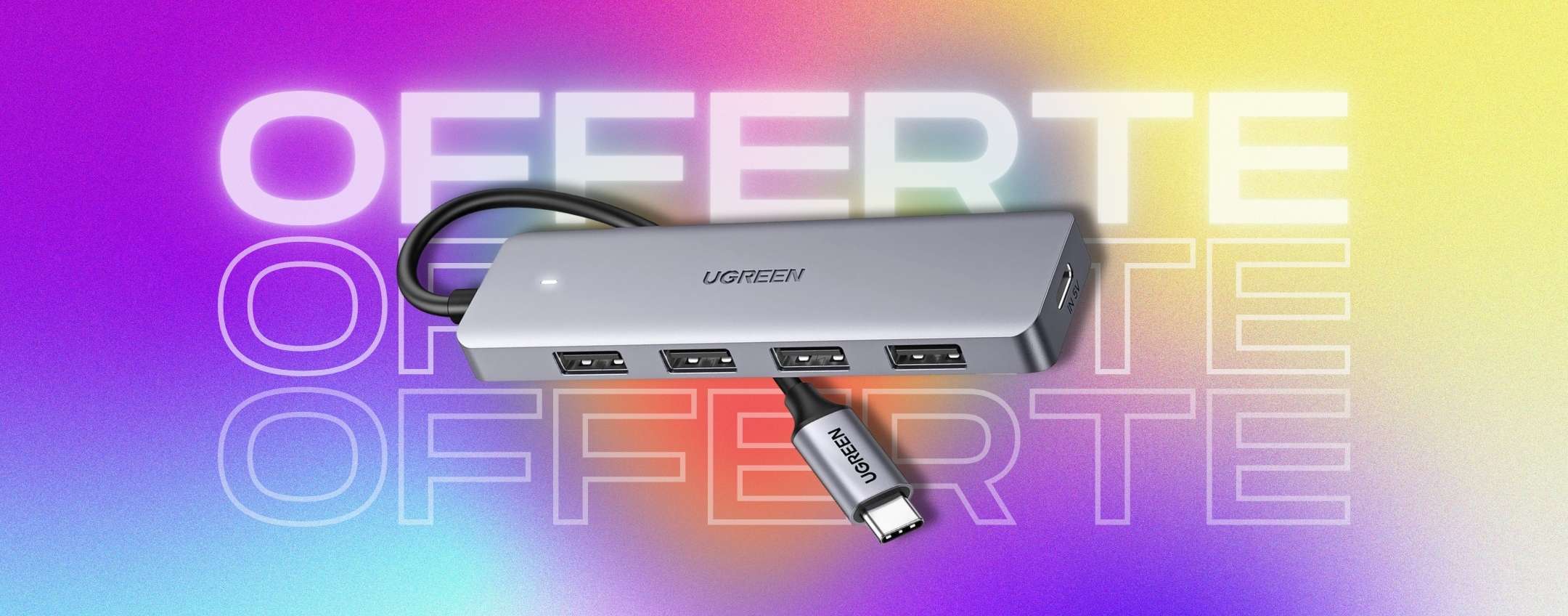 Hub USB Alimentato, RSHTECH Hub USB 3.2/USB C a 10 Porte con Porte Dati