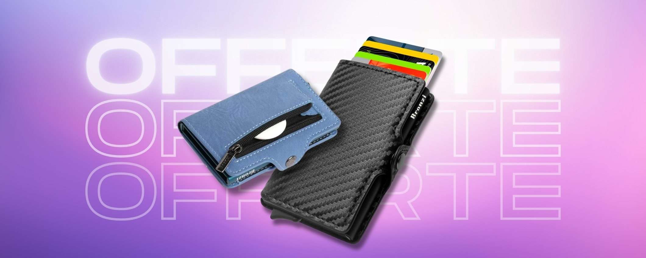 Portafoglio SLIM: carte, monete e banconote in spazio MINIMO con RFID Portafoglio SLIM: carte, monete e banconote in spazio MINIMO con RFID