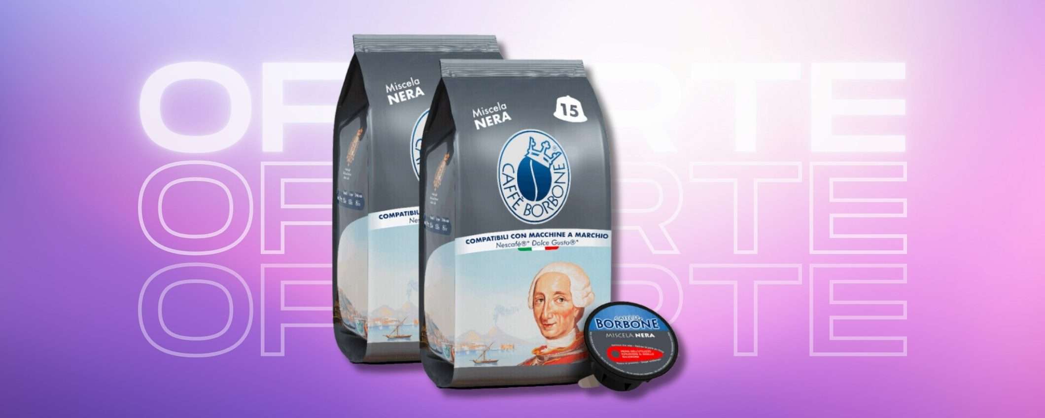 180 capsule Caffè Borbone Miscela Nera per Dolce Gusto Nescafè a 0,16cad