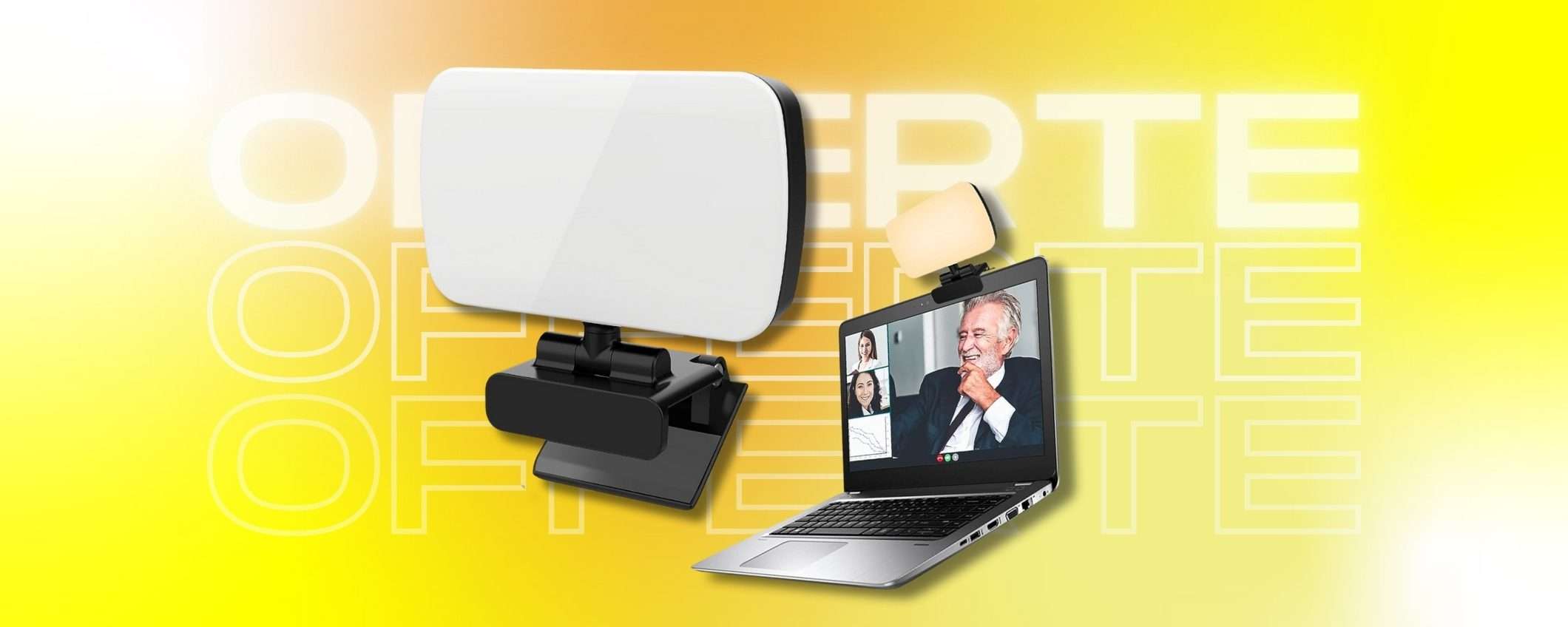 Luce per laptop BOMBA: in videoconferenza senza difetti (coupon)