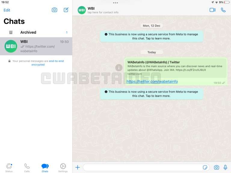 whatsapp ipad