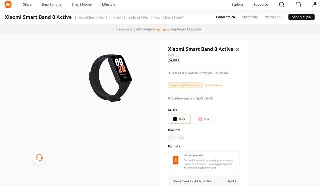 xiaomi smart band 8 active carrello