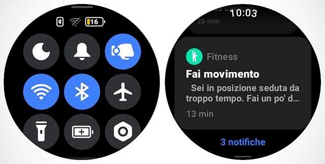 Il menu delle impostazioni rapide e le notifiche