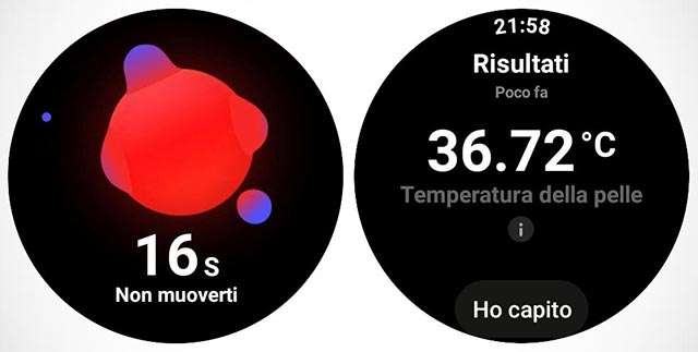 La misurazione SpO2 e della temperatura della pelle