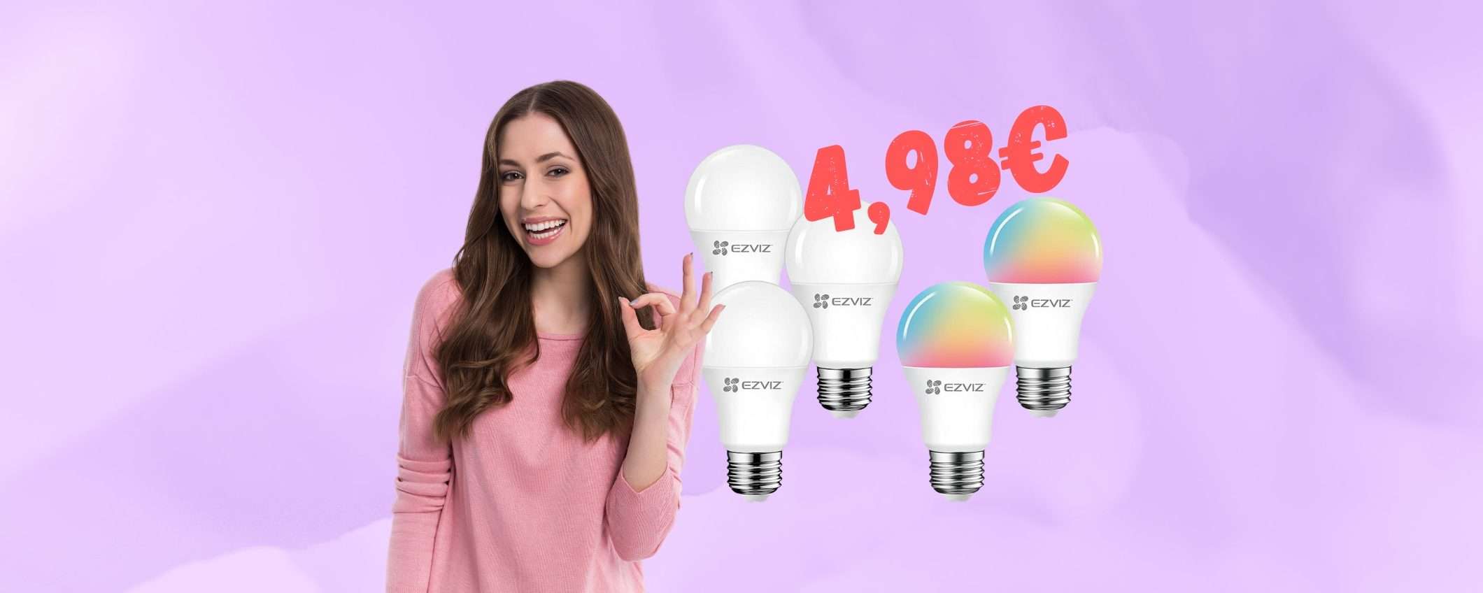 5 lampadine smart compatibili con Alexa e Google Home a 4,98€
