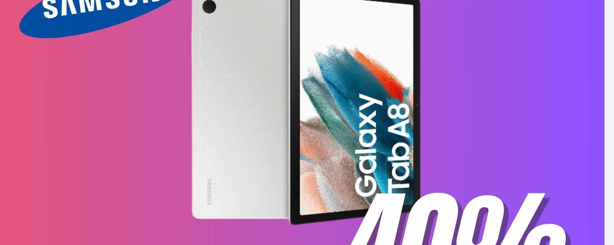Il tablet SAMSUNG raggiunge il MINIMO STORICO grazie a questo sconto del 40%! Il tablet SAMSUNG raggiunge il MINIMO STORICO grazie a questo sconto del 40%!