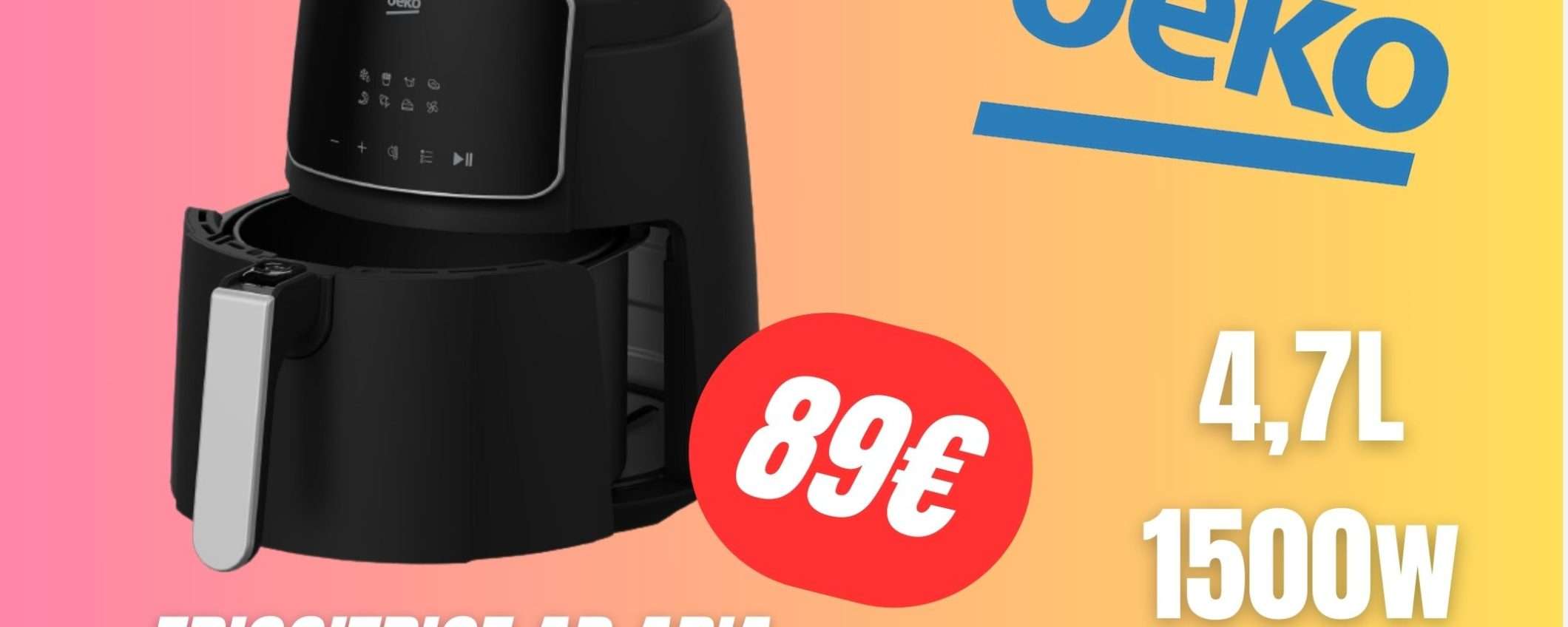 La Friggitrice ad Aria BEKO da 1500W e 4,7L di capacità crolla a soli 89€! La Friggitrice ad Aria BEKO da 1500W e 4,7L di capacità crolla a soli 89€!