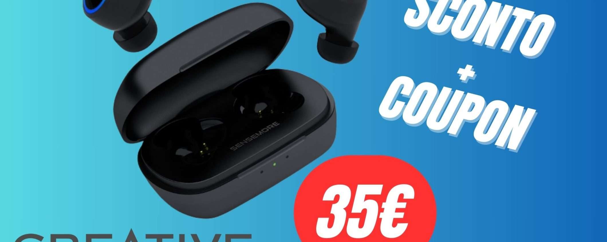 MINIMO STORICO per gli auricolari Creative con Cancellazione del Rumore! (65€ di SCONTO!) MINIMO STORICO per gli auricolari Creative con Cancellazione del Rumore! (65€ di SCONTO!)