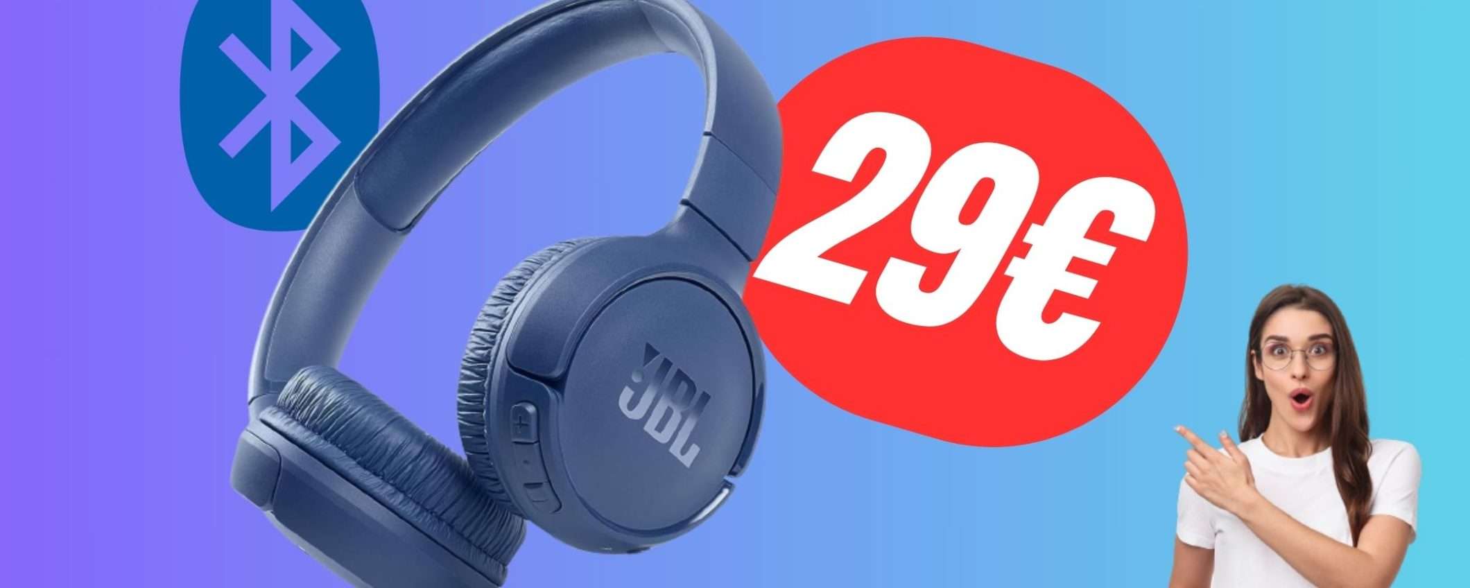 Queste cuffie Bluetooh JBL hanno tutto quello che serve e costano solo 29€! Queste cuffie Bluetooh JBL hanno tutto quello che serve e costano solo 29€!