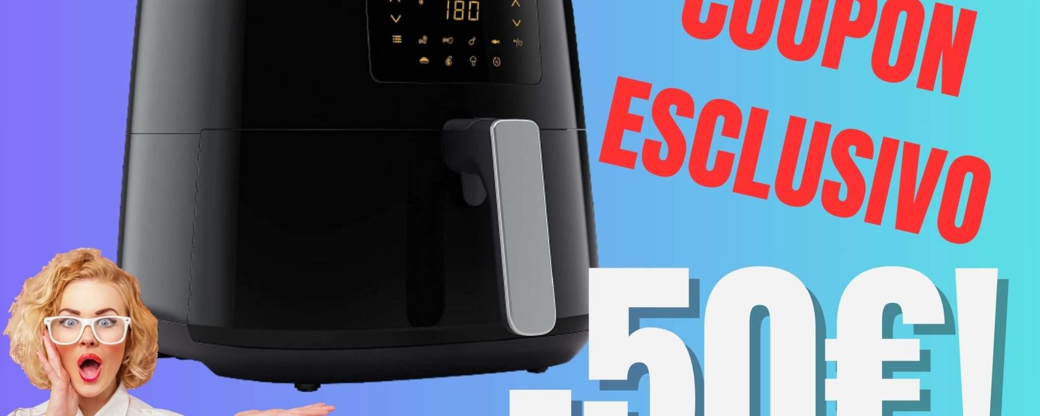 MINIMO STORICO per questa Friggitrice ad Aria Philips con COUPON su Amazon (-50€) MINIMO STORICO per questa Friggitrice ad Aria Philips con COUPON su Amazon (-50€)