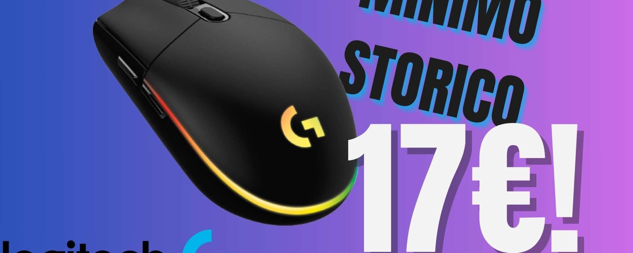 Questo Mouse da Gaming competitivo Logitech costa meno di 17€ (ed è anche RGB!) Questo Mouse da Gaming competitivo Logitech costa meno di 17€ (ed è anche RGB!)