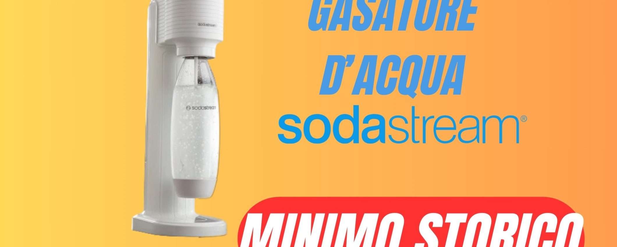 Rendi gasata qualsiasi bibita al PREZZO PIÙ BASSO di SEMPRE con Sodastream! Rendi gasata qualsiasi bibita al PREZZO PIÙ BASSO di SEMPRE con Sodastream!