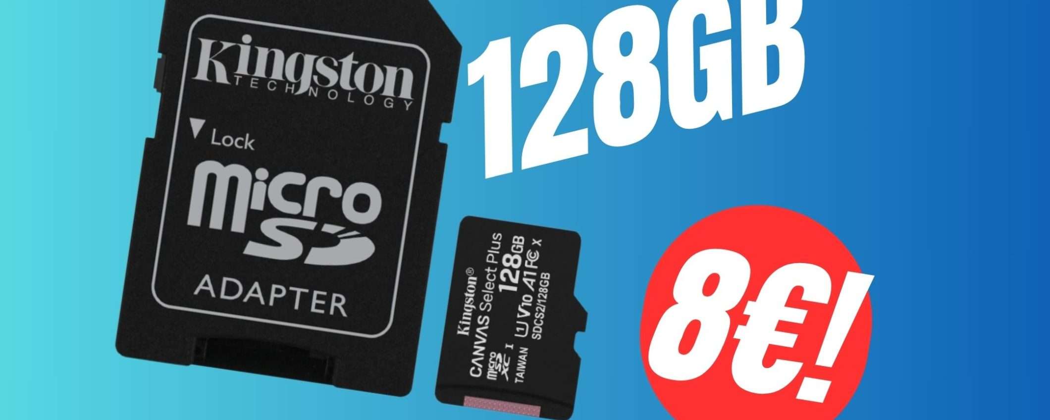 MicroSD da 128GB a soli 7,99€! Addio spazio di archiviazione insifficiente!