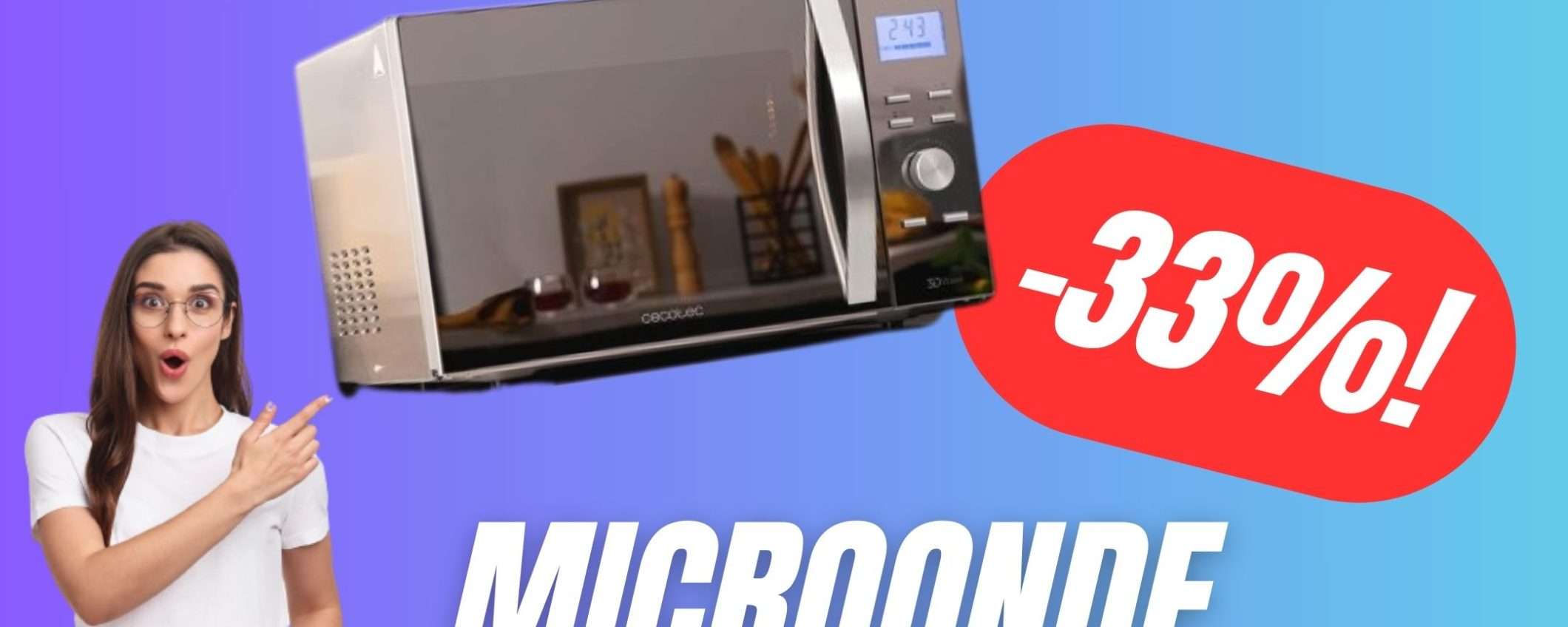Il bellissimo Microonde a Specchio crolla del -33% (1000 W e 30 litri di capienza!) Il bellissimo Microonde a Specchio crolla del -33% (1000 W e 30 litri di capienza!)