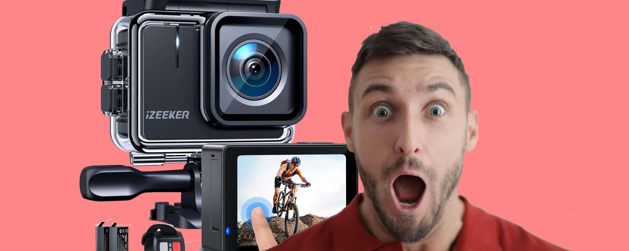 Action Cam UHD 4K in super offerta: -50% con sconto coupon Action Cam UHD 4K in super offerta: -50% con sconto coupon