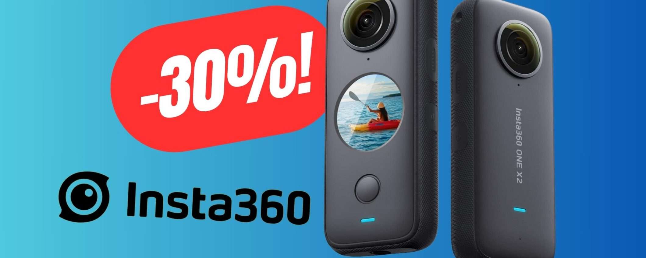 La migliore videocamera a 360° (Insta360 ONE X2) è scontata del 30%! La migliore videocamera a 360° (Insta360 ONE X2) è scontata del 30%!