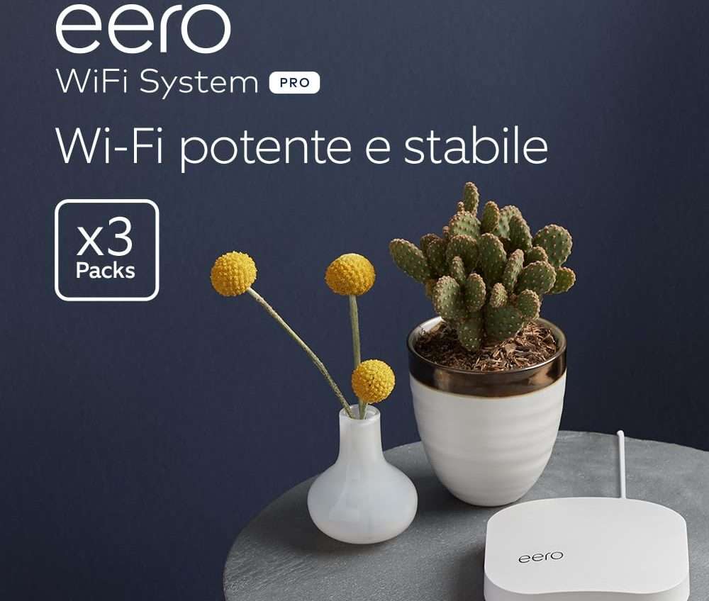Amazon Eero Pro con Wi-Fi Mesh: super sconto del 65%, occasione imperdibile Amazon Eero Pro con Wi-Fi Mesh: super sconto del 65%, occasione imperdibile