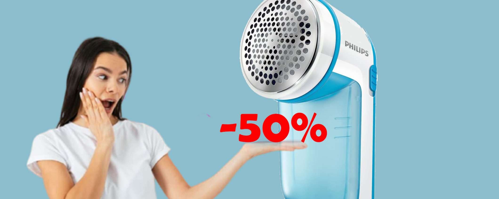 Levapelucchi elettrico Philips in offerta: scontatissimo del 50% Levapelucchi elettrico Philips in offerta: scontatissimo del 50%