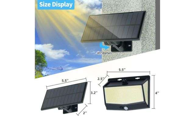 Misure luce solare LED esterno
