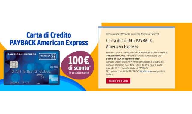 Richiedi carta di credito PayBack