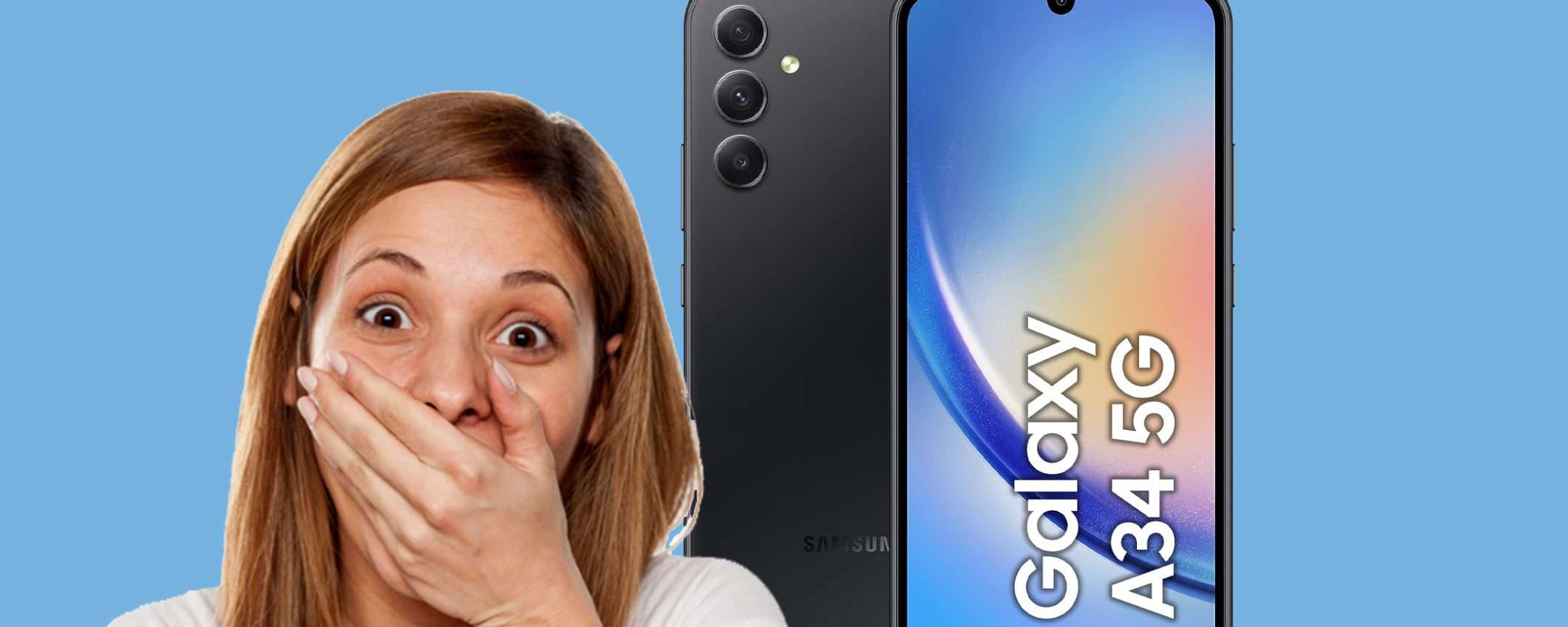 Samsung Galaxy A34 5G oggi in sconto TOP del 37% (256 GB) Samsung Galaxy A34 5G oggi in sconto TOP del 37% (256 GB)