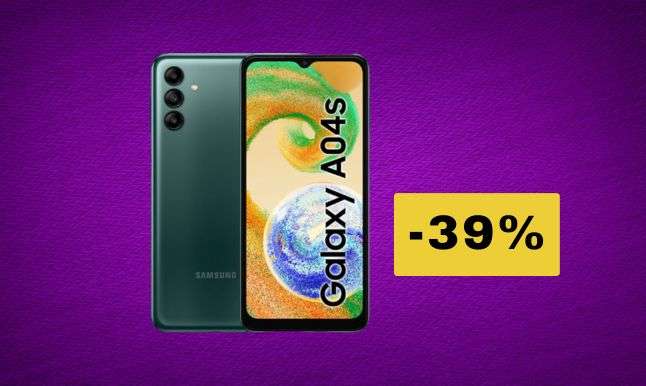 Samsung Galaxy A04s in offerta: il prezzo crolla del 39% Samsung Galaxy A04s in offerta: il prezzo crolla del 39%