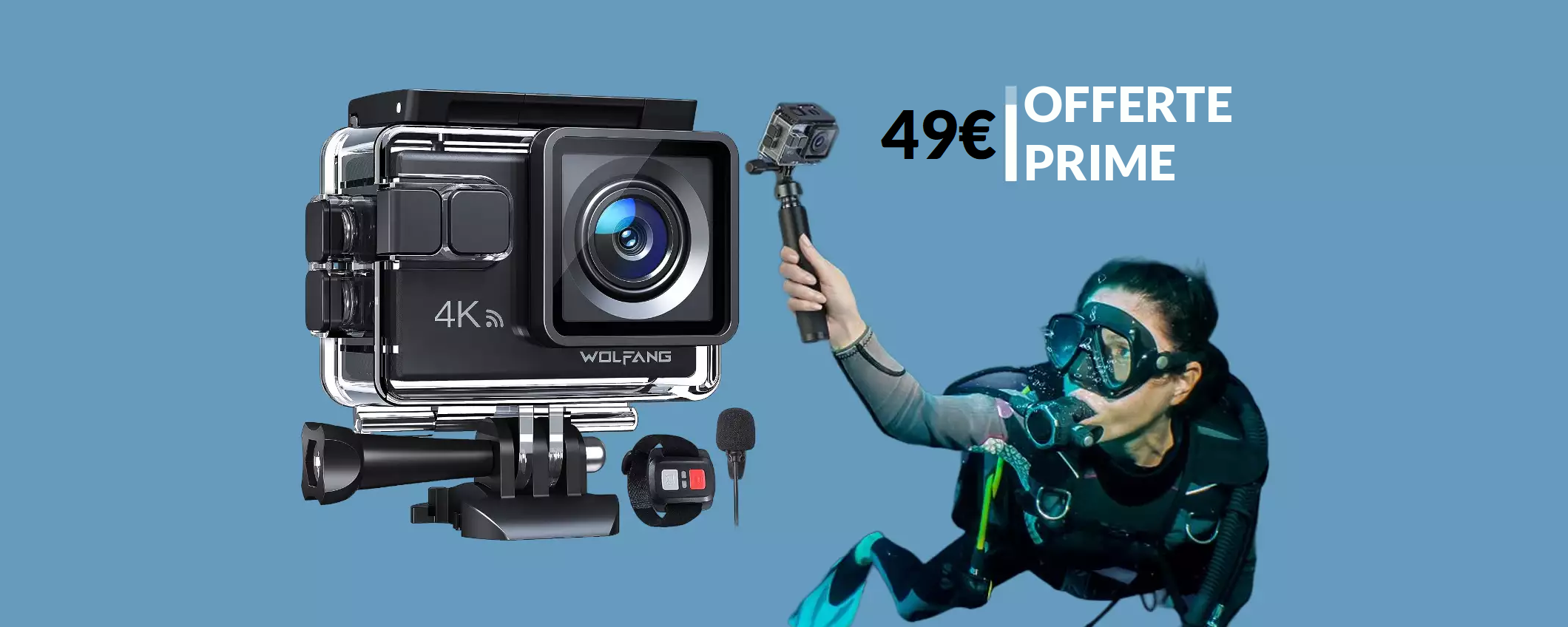 Action cam 4K ad un prezzo da sogno: tua con 49€ e 2 SCONTI Action cam 4K ad un prezzo da sogno: tua con 49€ e 2 SCONTI