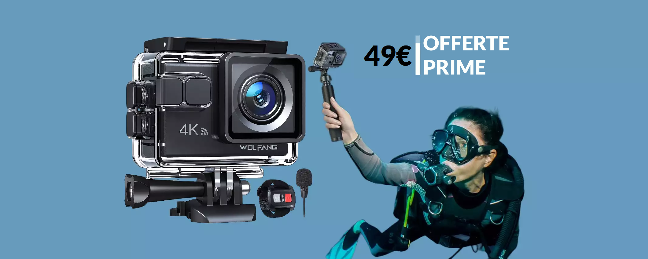 Action cam 4K ad un prezzo da sogno: tua con 49€ e 2 SCONTI