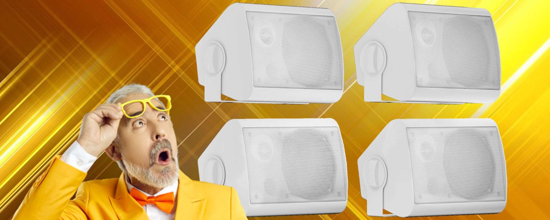 Altoparlanti da 600W (4pezzi) con IP66: doppio sconto FOLLE Altoparlanti da 600W (4pezzi) con IP66: doppio sconto FOLLE