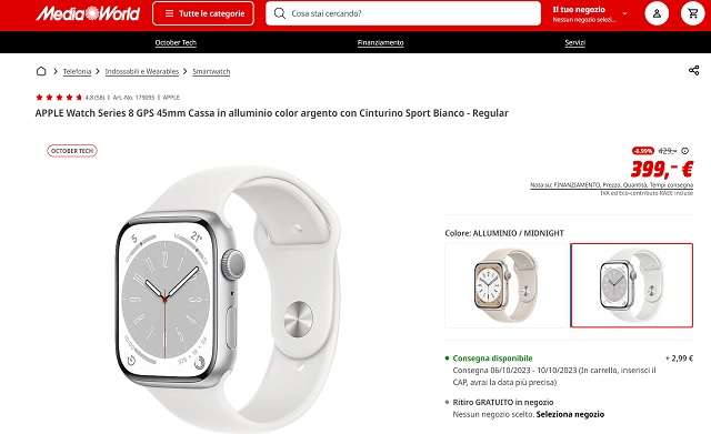 apple watch series 8 399 euro mediaworld