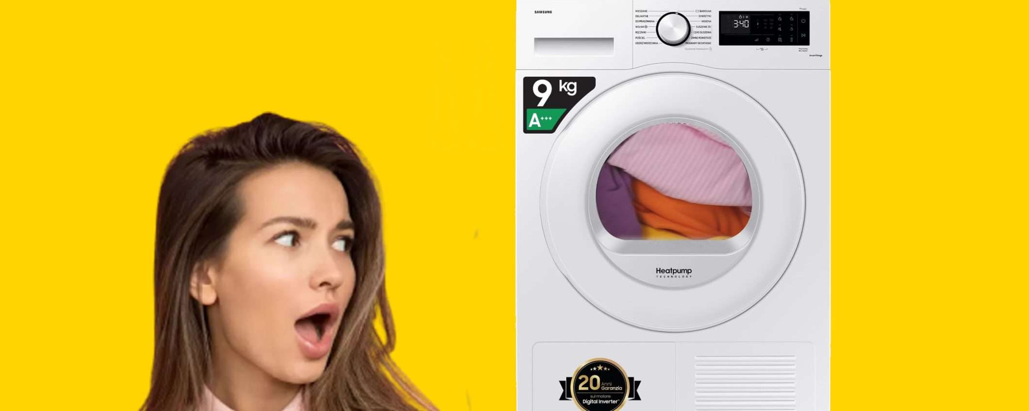 Asciugatrice Samsung da 9 kg in offerta TOP: 24% di sconto Asciugatrice Samsung da 9 kg in offerta TOP: 24% di sconto