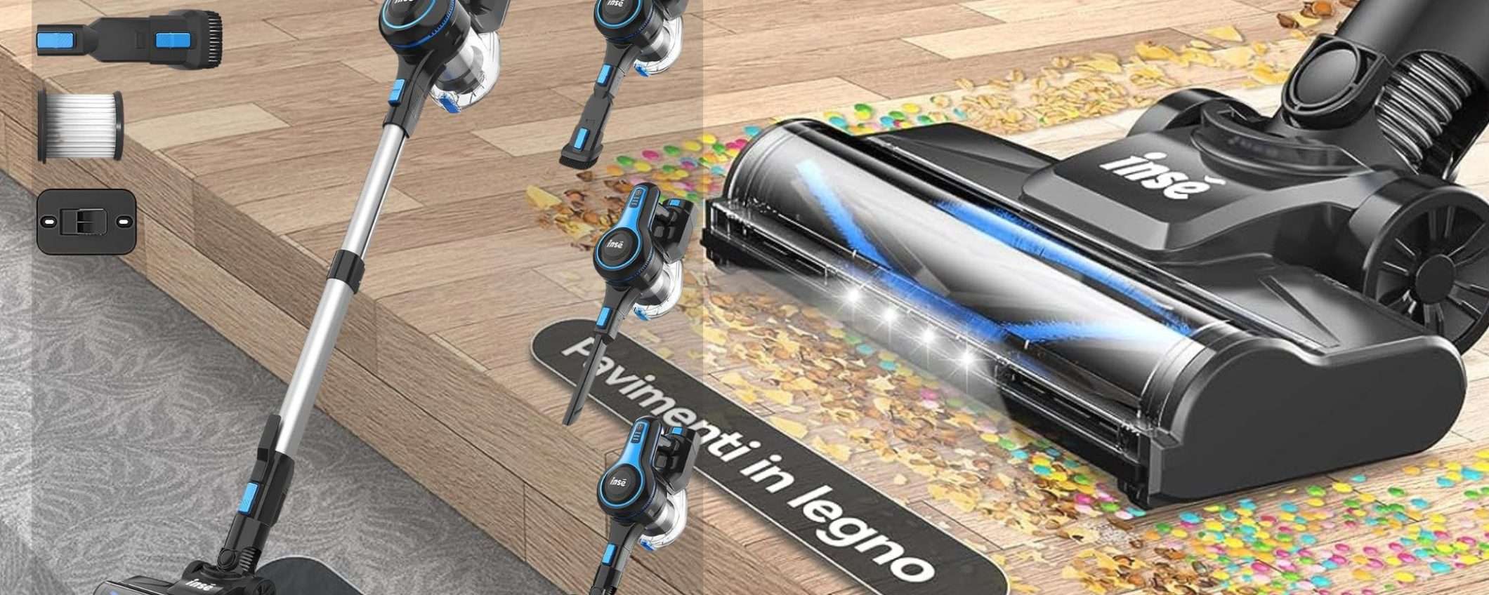 Aspirapolvere senza fili POTENTISSIMO a metà prezzo su Amazon: bastano 99€ Aspirapolvere senza fili POTENTISSIMO a metà prezzo su Amazon: bastano 99€