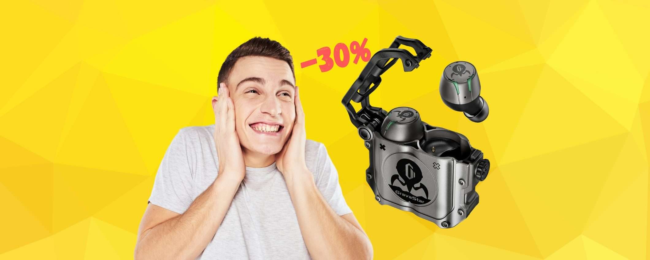 Auricolari Bluetooth comodi e originali: GravaStar SIRIUS al 30% Auricolari Bluetooth comodi e originali: GravaStar SIRIUS al 30%