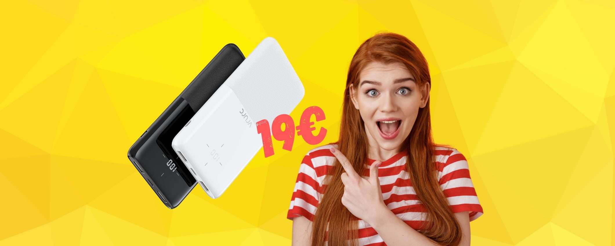 Batteria sempre carica con 2 power bank da 10000 mAh a 19€ Batteria sempre carica con 2 power bank da 10000 mAh a 19€