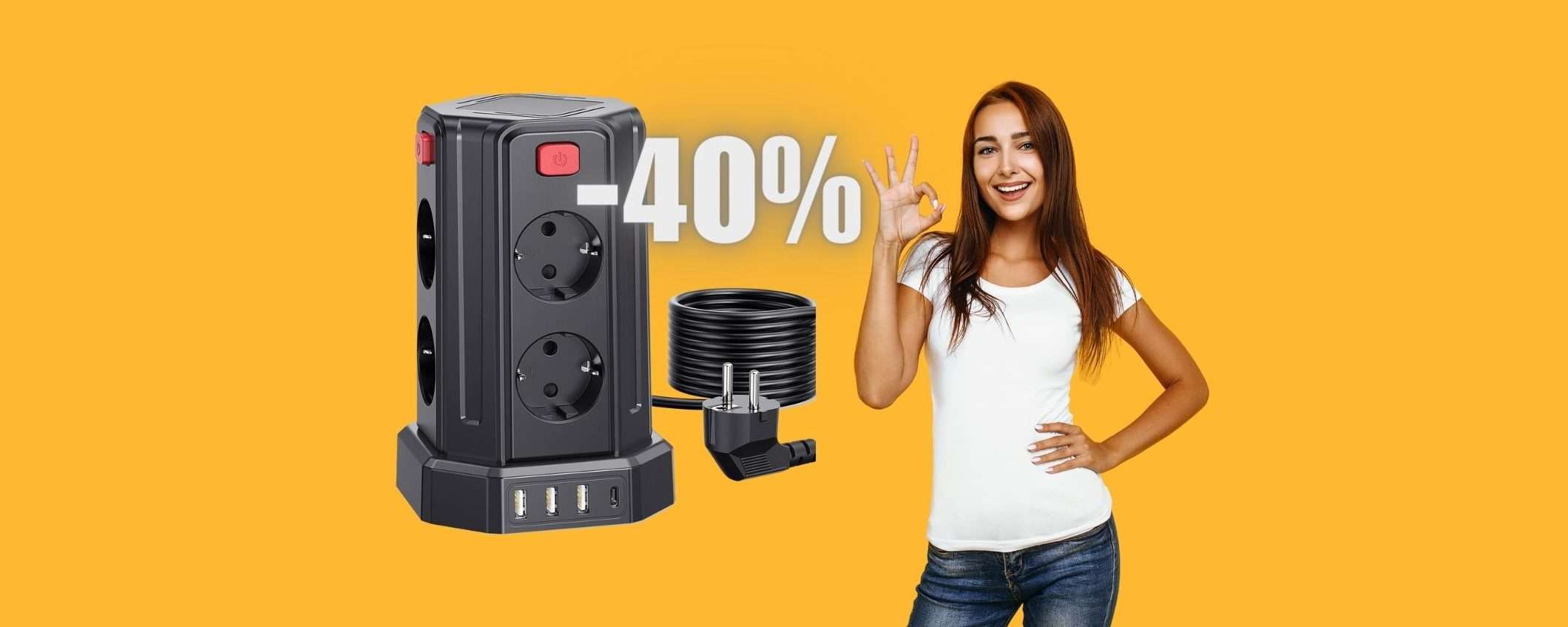 Ciabatta multipresa verticale salvaspazio tua con appena 24€ Ciabatta multipresa verticale salvaspazio tua con appena 24€