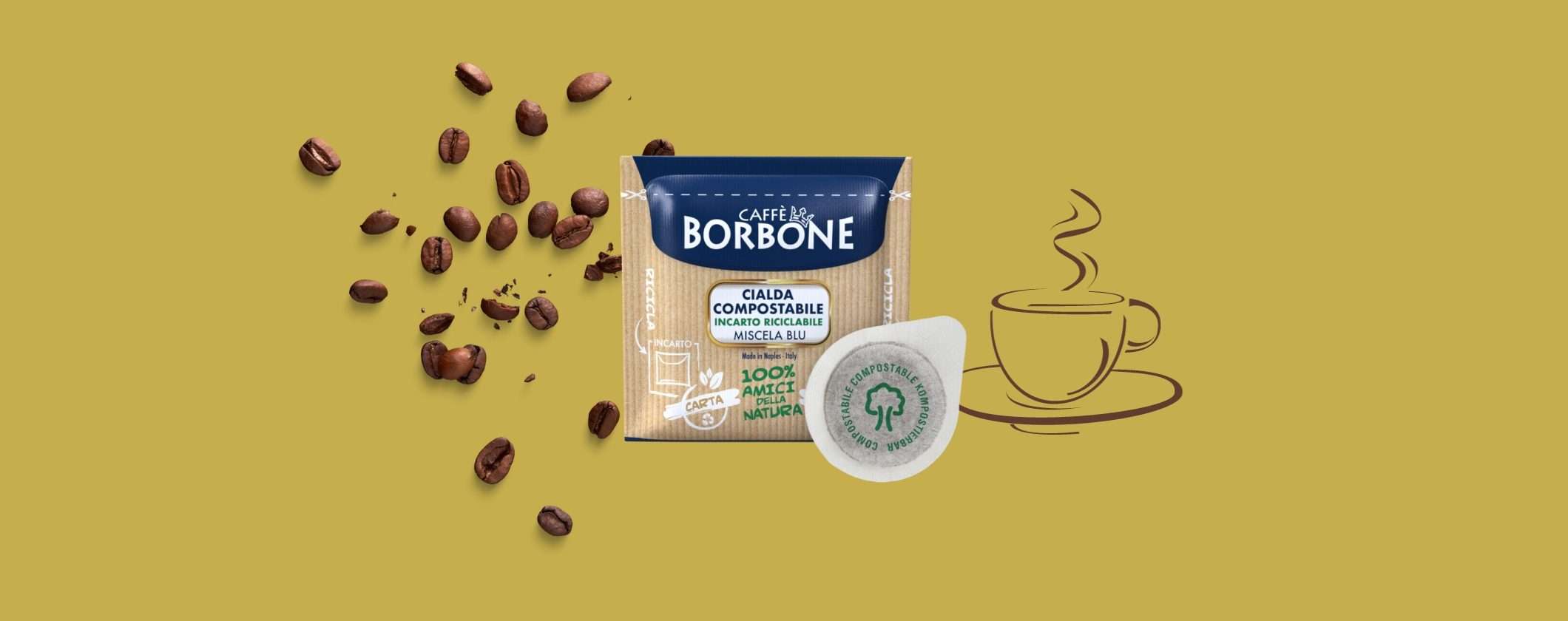Fai il PIENO di caffè con 600 Cialde Borbone a soli 0,15€ l'una Fai il PIENO di caffè con 600 Cialde Borbone a soli 0,15€ l'una