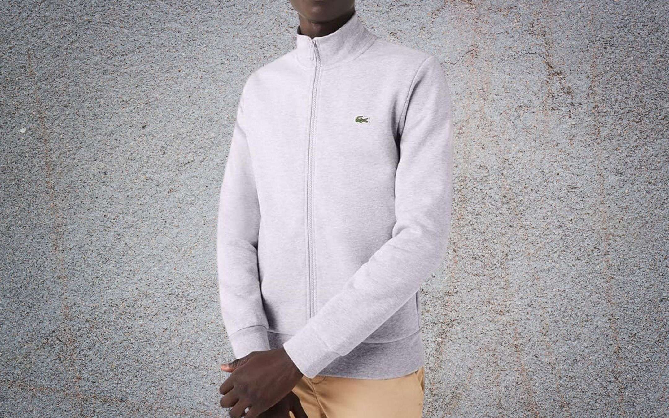 Felpa Lacoste fullzip con colletto e logo classic donna