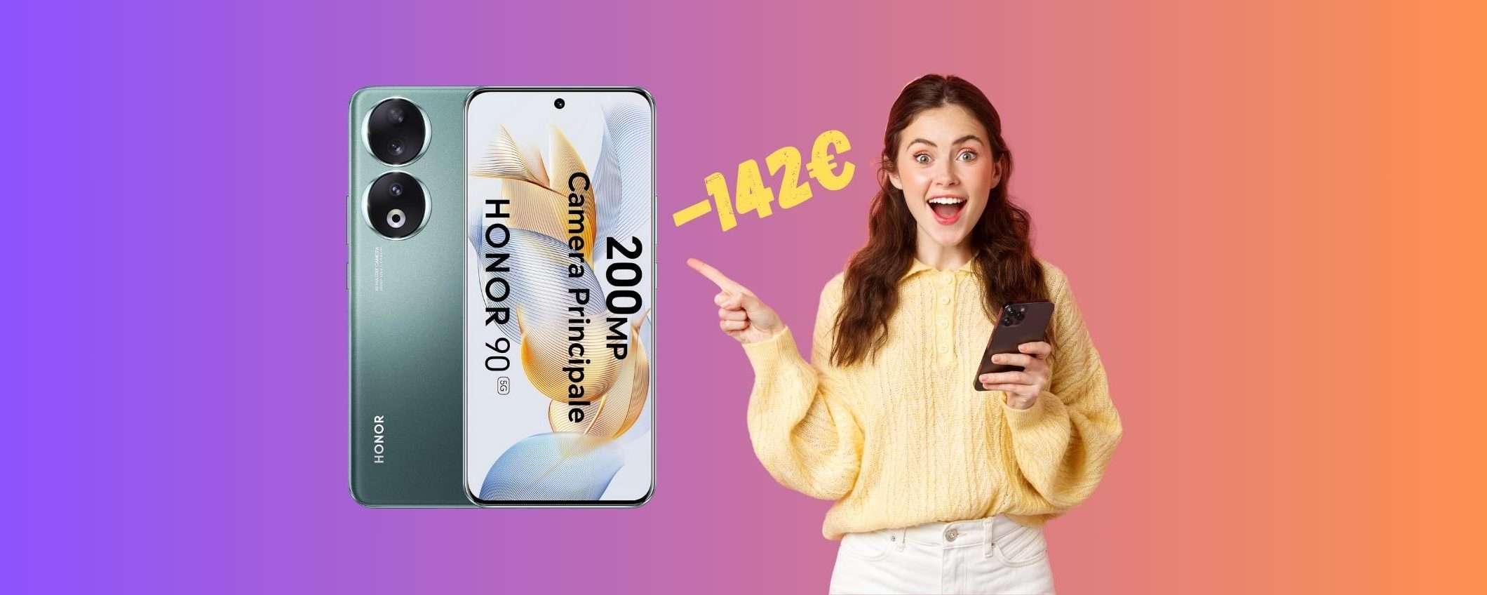 HONOR 90 da 256 GB e doppia SIM in OCCASIONE su Amazon HONOR 90 da 256 GB e doppia SIM in OCCASIONE su Amazon