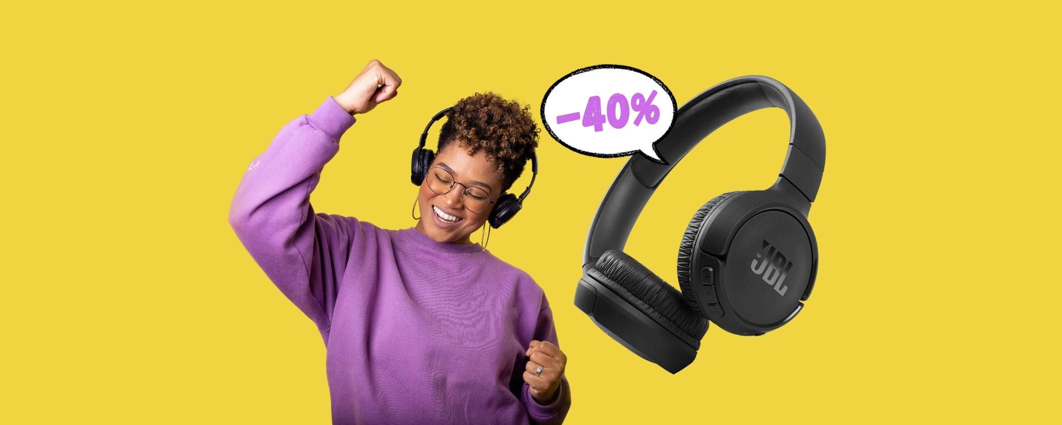 JBL Tune 510BT: cuffie wireless da PRENDERE al VOLO, ora al 40% JBL Tune 510BT: cuffie wireless da PRENDERE al VOLO, ora al 40%