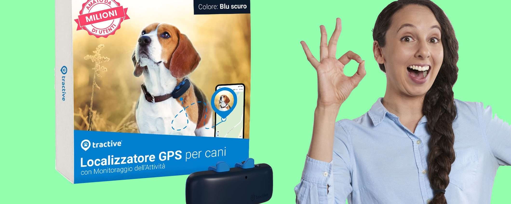 Localizzatore GPS per cani oggi in offerta SUPER: sconto del 40% Localizzatore GPS per cani oggi in offerta SUPER: sconto del 40%