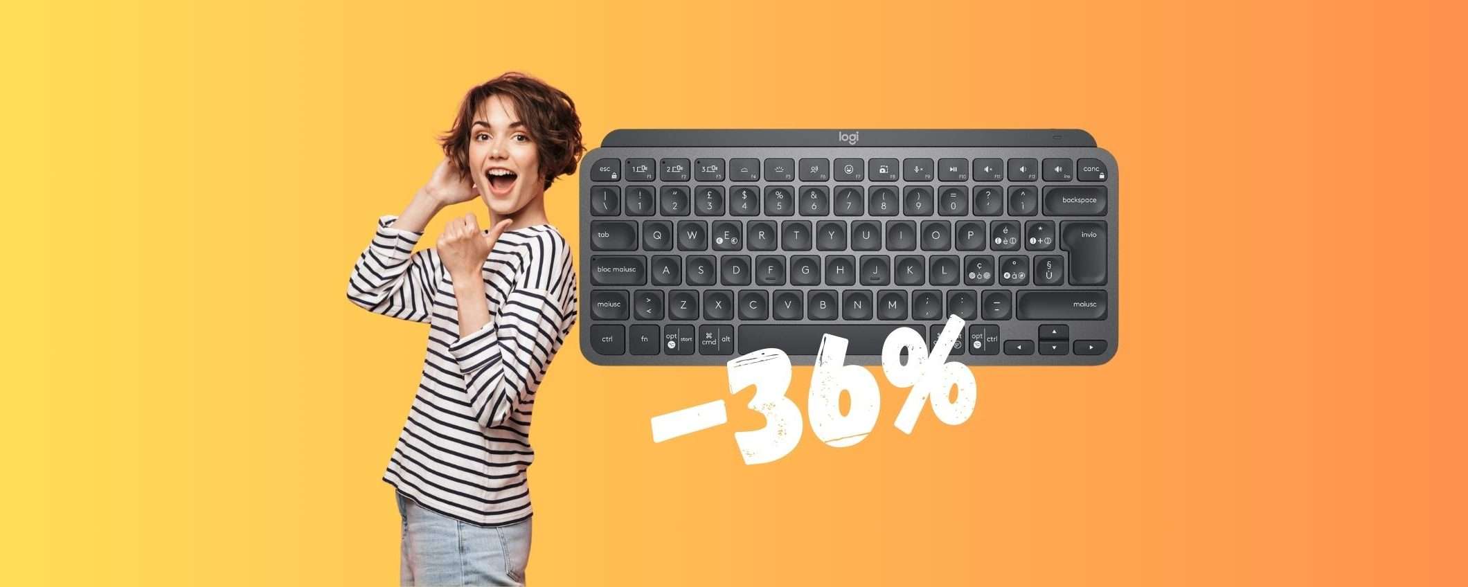 Logitech MX Keys: la REGINA delle tastiere compatte al 36% Logitech MX Keys: la REGINA delle tastiere compatte al 36%