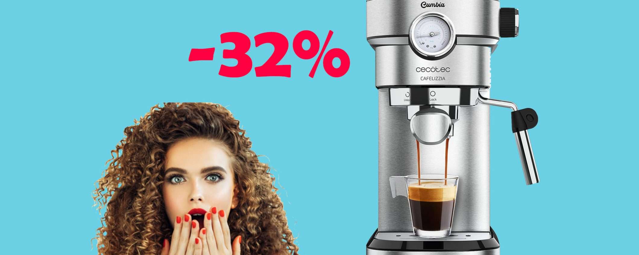 Macchina per caffè espresso Cafelizzia in SUPER sconto del 32% Macchina per caffè espresso Cafelizzia in SUPER sconto del 32%
